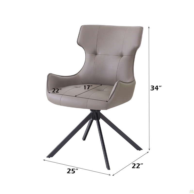 Ensemble de 2 fauteuils d'appoint en cuir et cuir noir Finsh