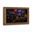 Des squelettes rassemblés sous le drapeau américain regardent Halloween - Toile murale-134816495