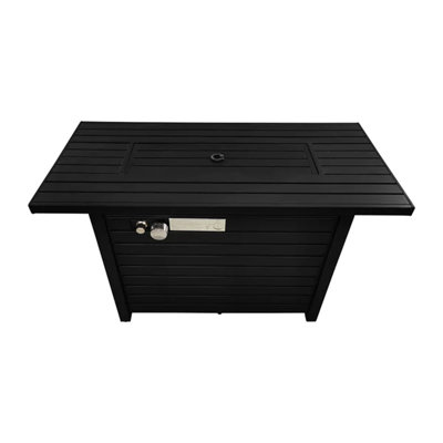 25" H X 42" W Steel Outdoor Fire Pit Table With Lid