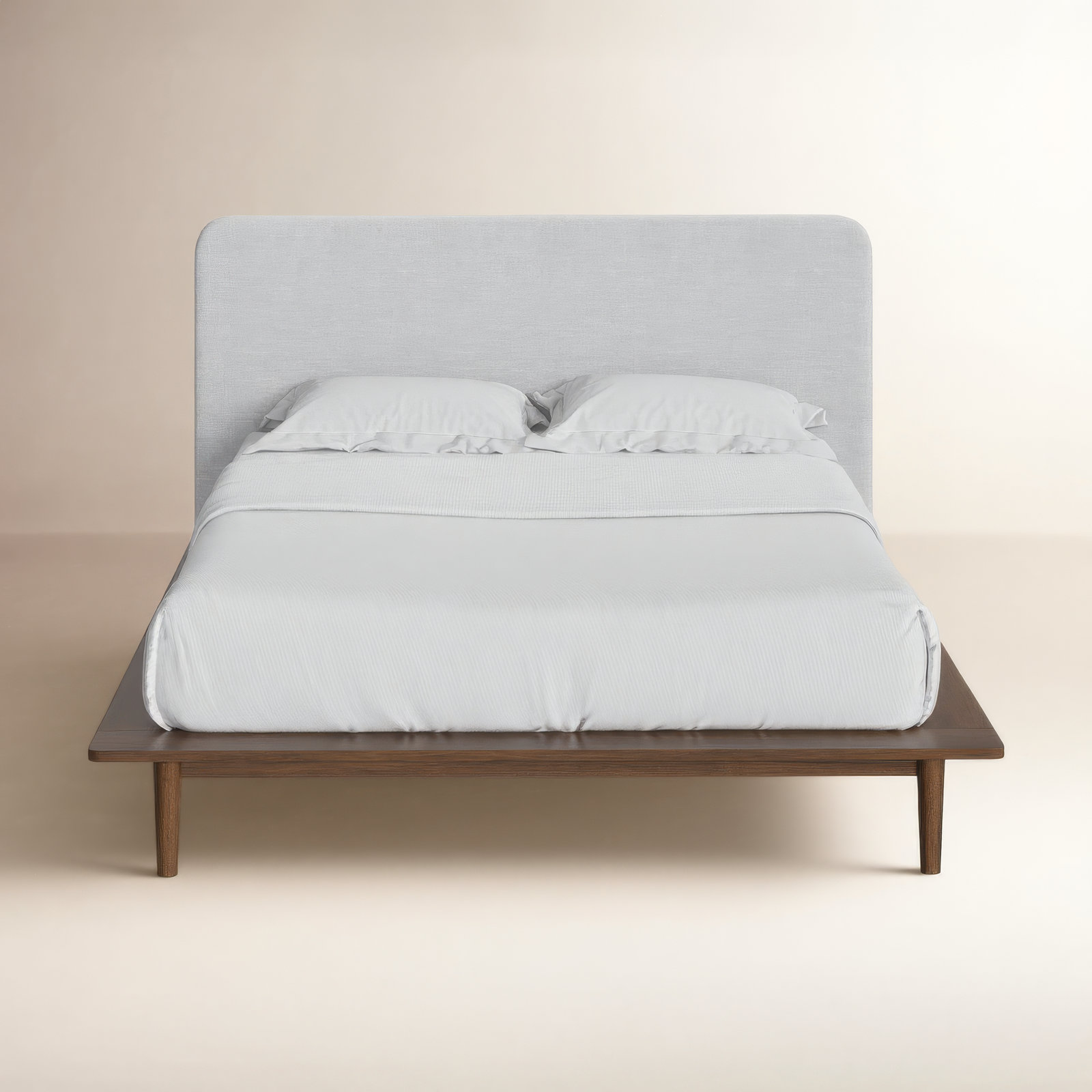 Alab Upholstered Bed, Walnut, Queen