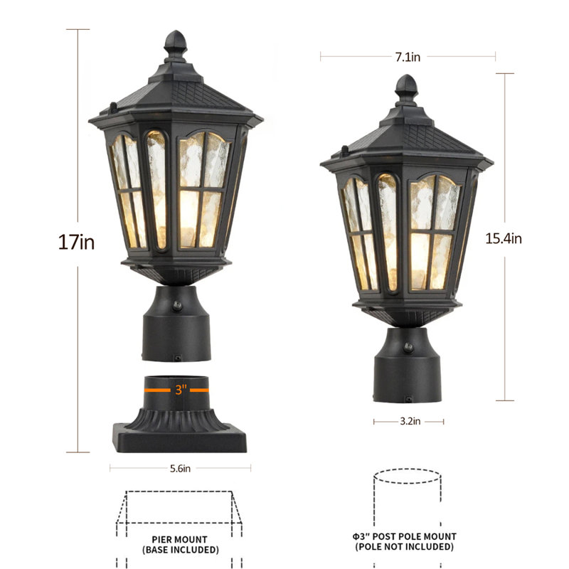 Lampadaire 17 "H Dusk To Dawn