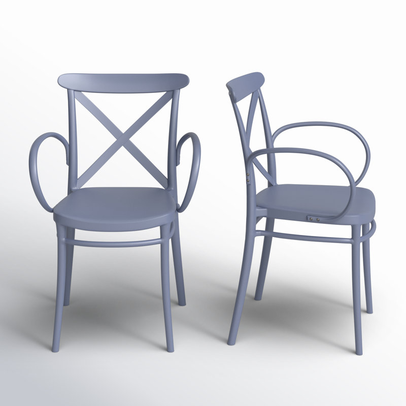 Fauteuil de patio empilable Kenne Anco, Gris foncé