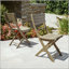 Chaise de salle à manger pliante en bois d'acacia avec finition huilée résistante aux intempéries (ensemble de 2)-130117408