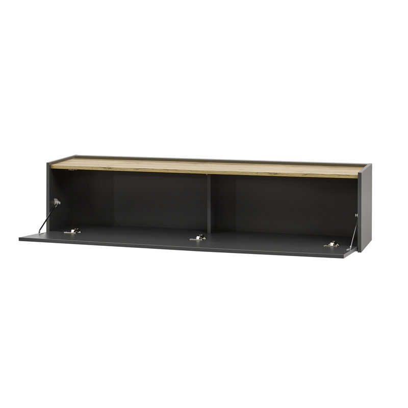 Allemans Unfinished TV Stand with Fireplace Included, Anthracite