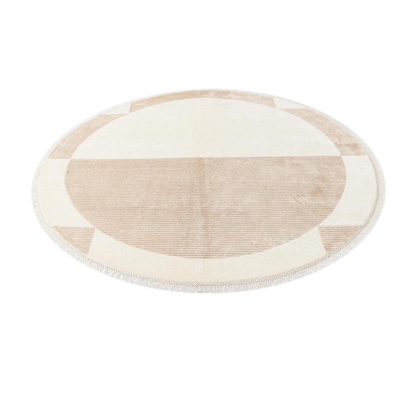 Tapis rond rond beige