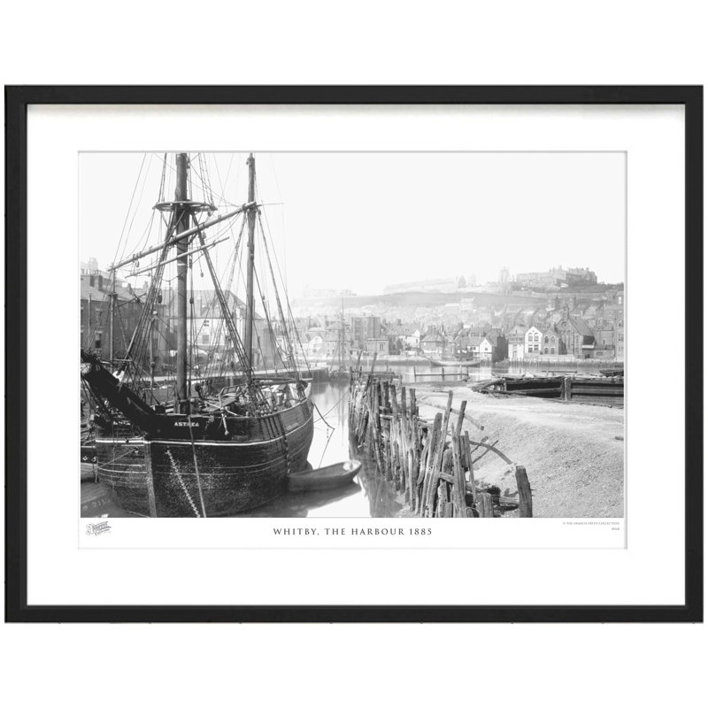 Whitby, The Harbour 1885 by Francis Frith - Single Picture Frame Print, 28cm H x 36cm W x 2.3cm D