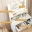 Bureau de coiffeuse blanc avec 3 modes d'éclairage, miroir, rangement à 2 niveaux, grand tiroir - magnifique pièce de miroir et lumières pour la chambre à coucher, élégant