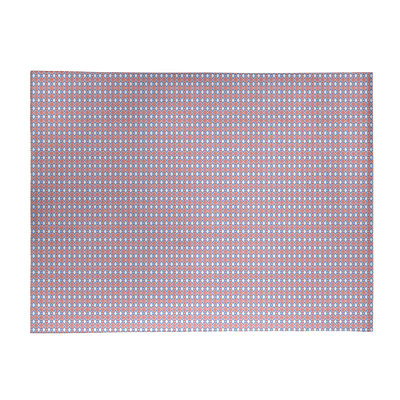 Tapis rose/bleu zone fait main géométrique