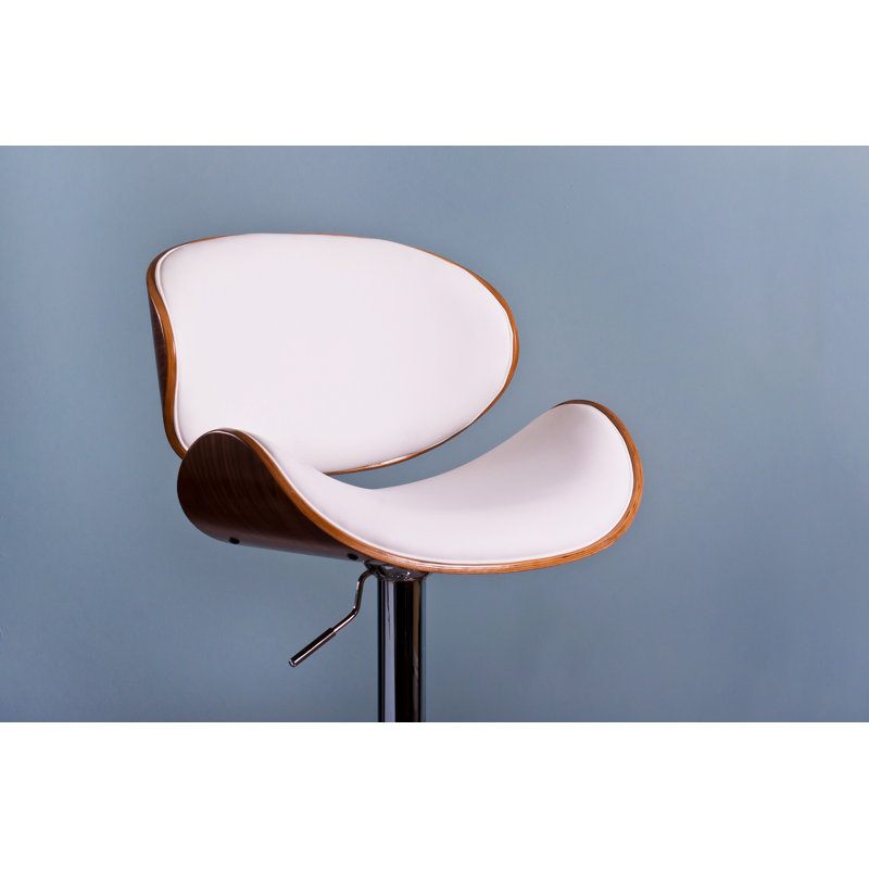 Tabouret de bar pivotant à hauteur ajustable, blanc
