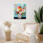 Fleurs abstraites dans un vase, art mural sur toile sans cadre 16 po x 20 po