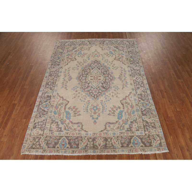 Tapis traditionnel rétro en laine 6 x 9