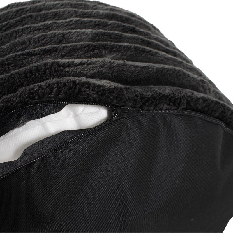 Pouf court Camiya Shar Pei, Polyester noir
