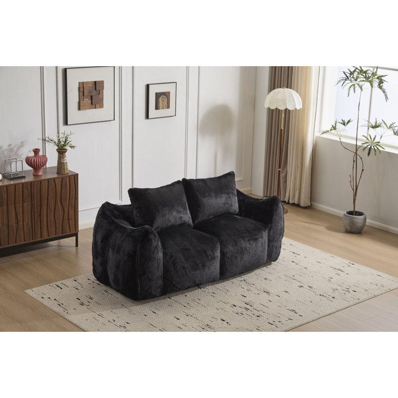  Fauteuil à billes moelleux et moelleux, fauteuil surdimensionné Chase à l'intérieur pour la chambre à coucher du salon, aucun assemblage requis Fauteuil de lecture confortable avec coussins