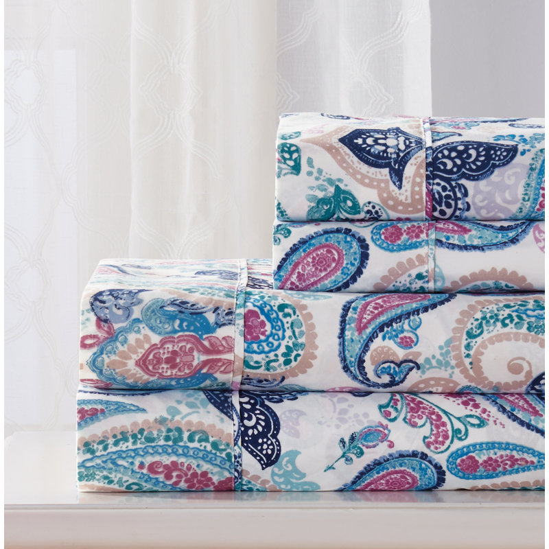 Microfiber Paisley Sheet Set, Full