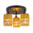 Boho Semi Flush Mount Ceiling Light,With Hand-Woven Hemp Rope Shades,Coastal Woven Ceiling Light Fixture For Kitchen/Living Room/Porch