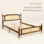 Lit plateforme en bois de pin avec tête et pied de lit en rotin-807189458-807189452