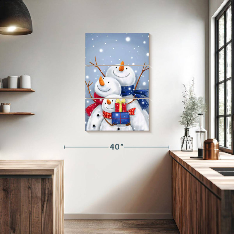 Lelend Three Snowmen II, 38" H x 24" W
