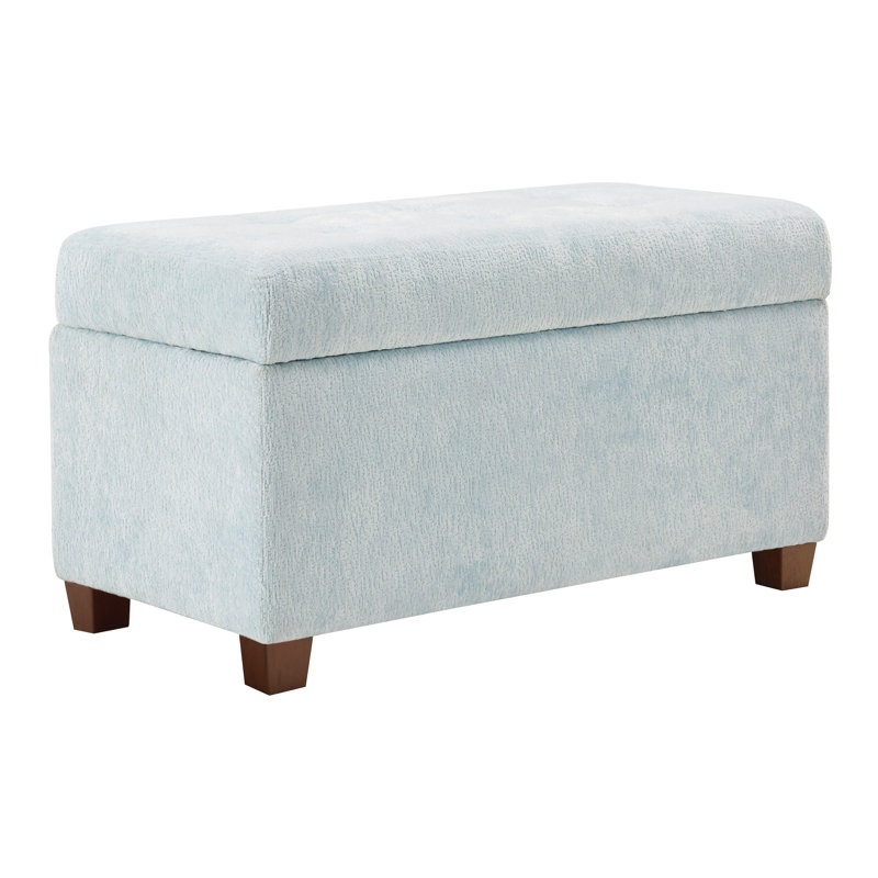 Repose-pieds avec rangement Metro, Polyester bleu ciel