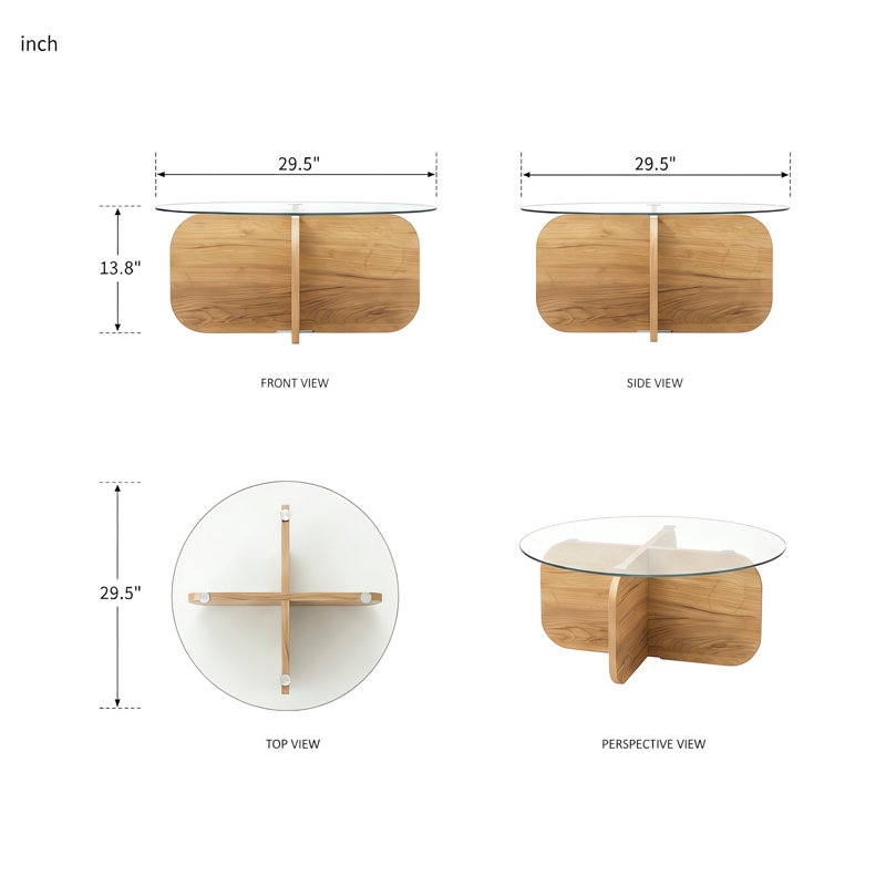Table basse Xavian, Chêne blond