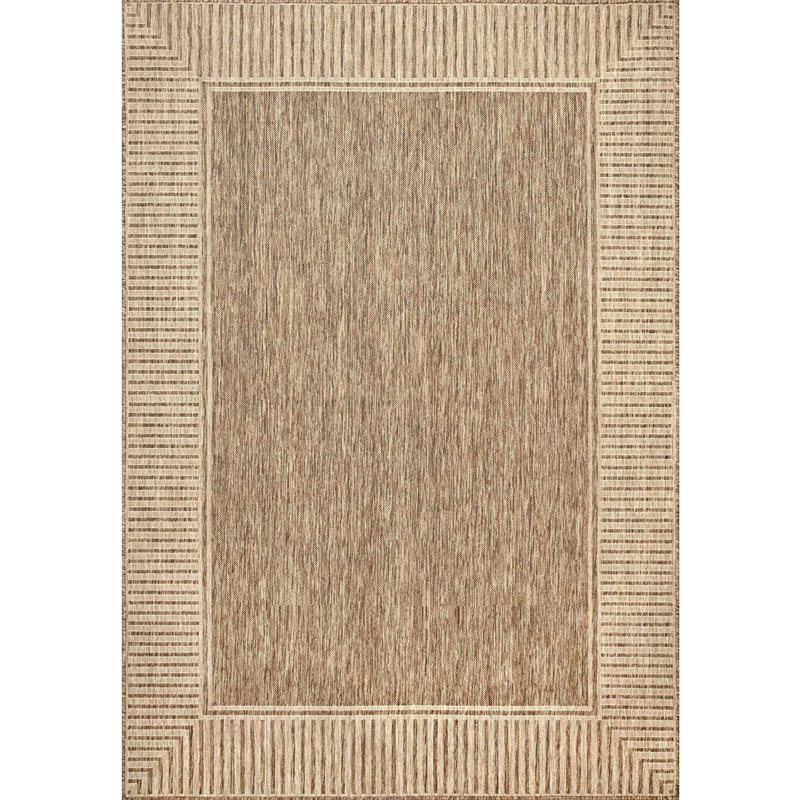 Tapis brun clair / beige en polyester / polypropylène tissé à la machine Honcut