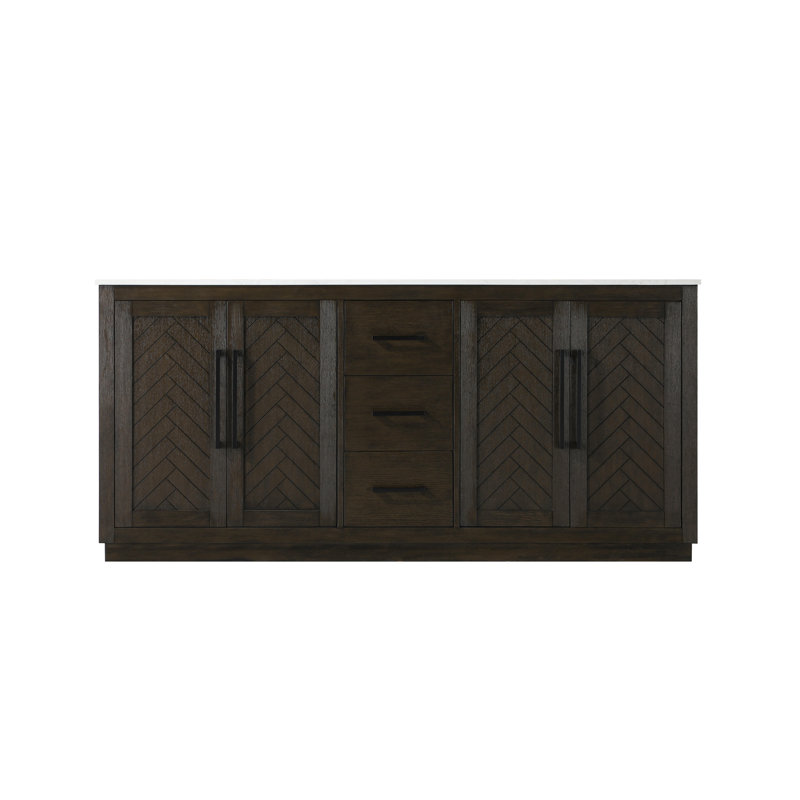 Meuble-lavabo double 72 po, Chêne chocolat, 72"
