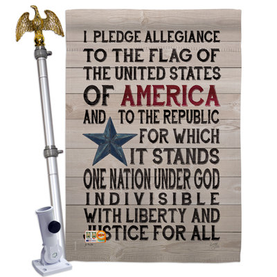 Double Sided 40'' H x 28'' W Polyester Independence Day Flag Set