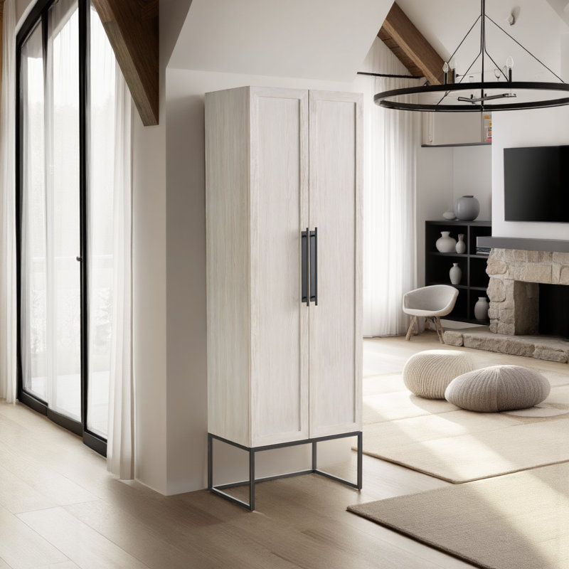 Dwell 2 - Door Solid Wood Armoire, Light Bronze