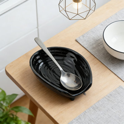 Porte-cuillère en céramique pour cuisinière et comptoir, porte-ustensiles de cuisine pour la cuisine, la pâtisserie et la station de café, design minimaliste
