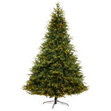 Green Lighted Artificial Fir Christmas Tree