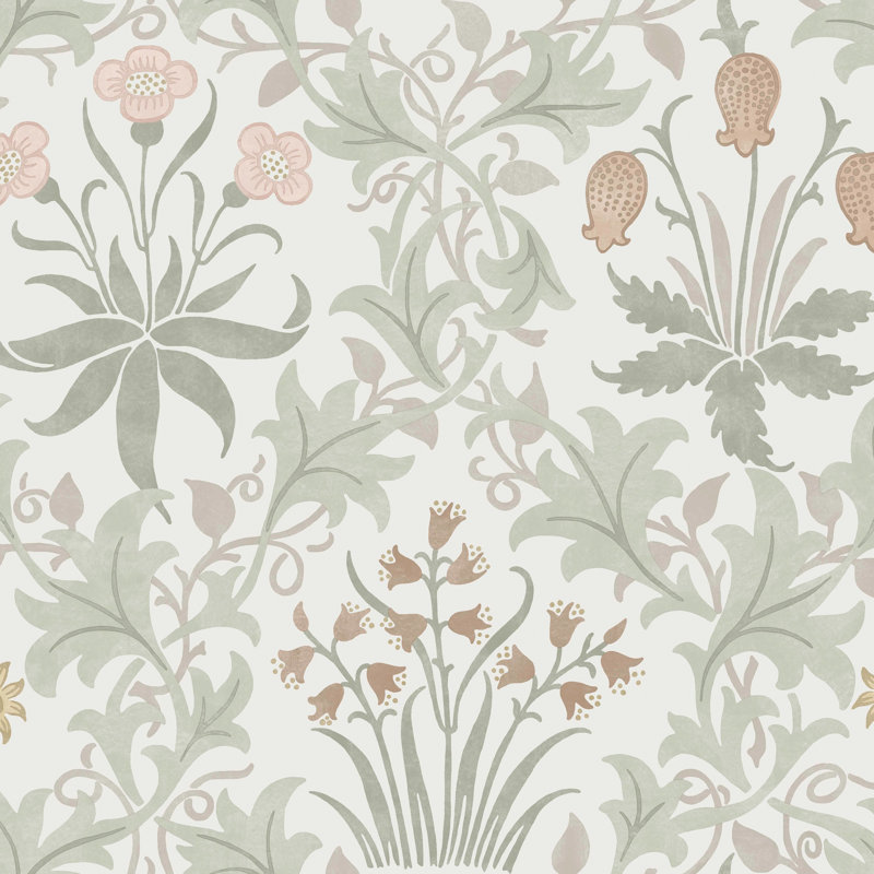 William Morris Celandine Forest Wallpaper, Pink/Gray