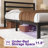 Queen Elegant Metal Bed Frame with Classic Headboard, Under-Bed Storage, Easy Assembly, Black-1150626100-1150626105
