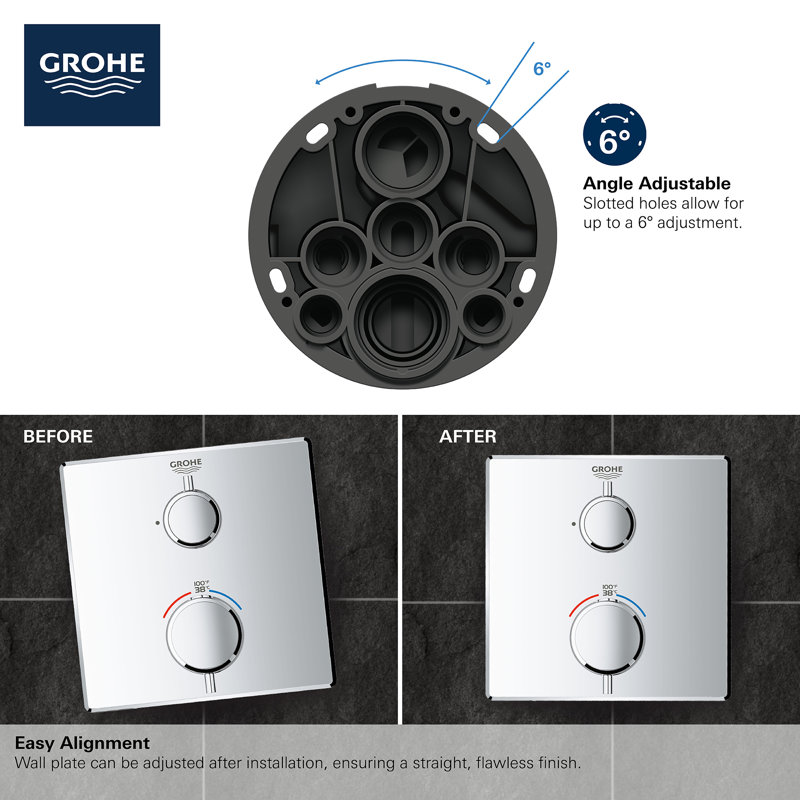 Grohtherm® Single Function 2-Handle Thermostatic Trim, Chrome