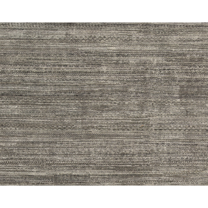 Tapis brun / gris fait à la main Canterbury 8 pi x 10 pi 1 po brun / gris