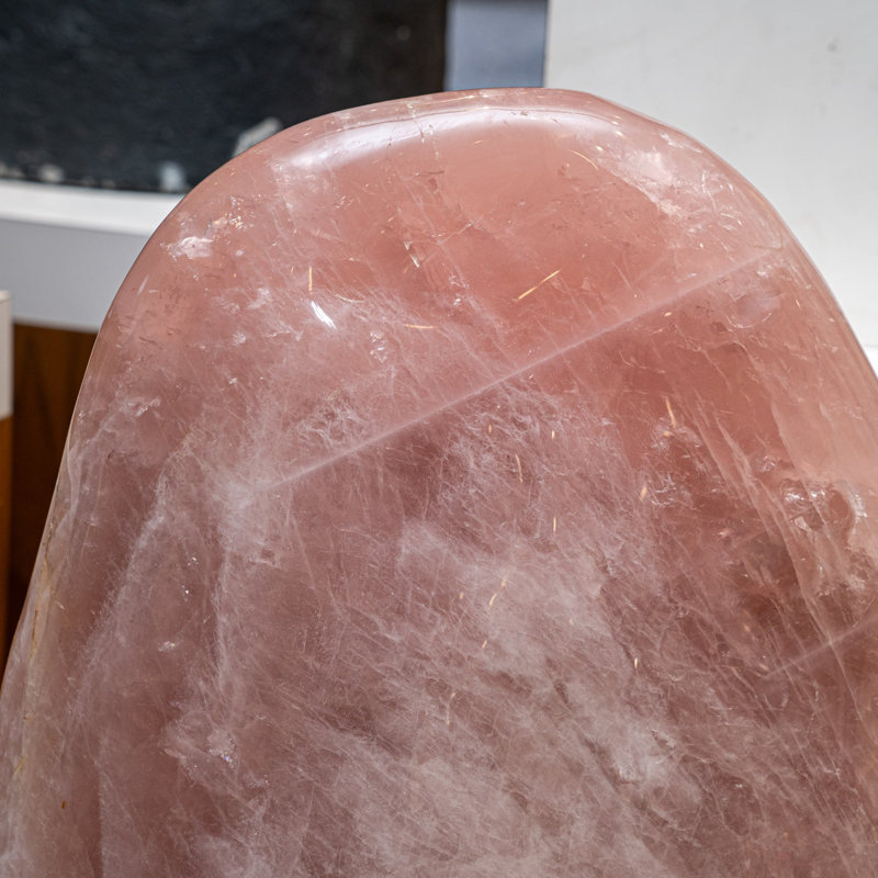 Large Polished Rose Quartz Freeform From Madagascar
