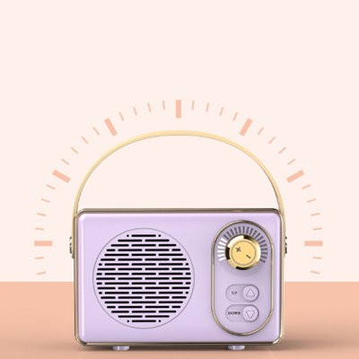 Retro Speaker Clear Sound Portable Wireless Vintage Small for Home Travel Outdoor Purple