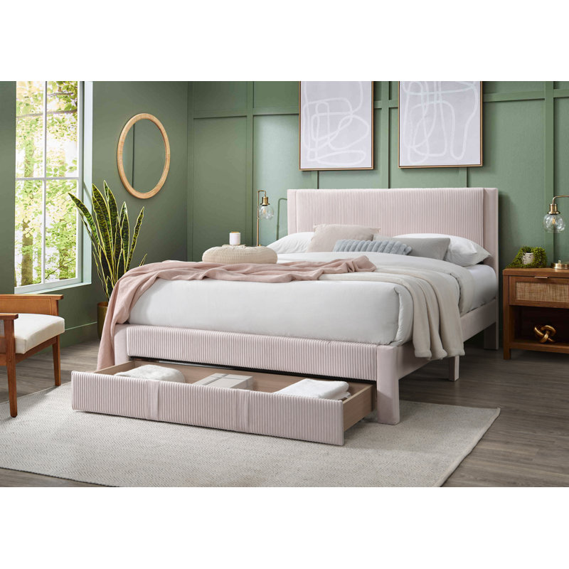 Tête de lit en velours côtelé Luxury, Rose clair