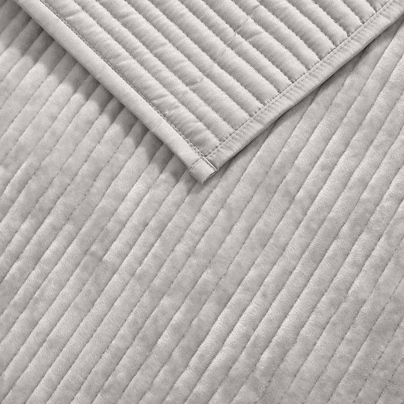 Ruby 3 Pc Queen Gray Coverlet Set, Gray, Queen Coverlet + 2 Standard Shams