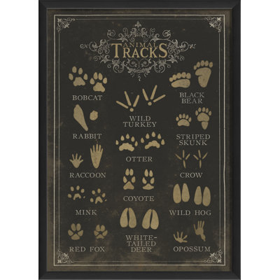 « animal tracks », impression encadrée