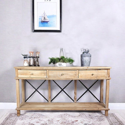 American Country Style Solid Wood Console Table