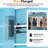 Hawaii 8'x8' Galvanized Steel Hardtop  Blue Pink Gazebo Pavilion with USB Charging Socket and BBQ Bar Table Shelf