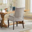 Chaise de salle à manger rembourrée en tissu de chenille avec pieds incurvés en bois massif, design capitonné élégant pour le confort et le style, paquet simple, beige-656363829