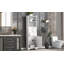Grande armoire de rangement blanche avec 3 tiroirs et tablettes réglables pour salle de bain, bureau, bureau et intérieur, panneau de fibres à densité moyenne avec finition peinte-389225790