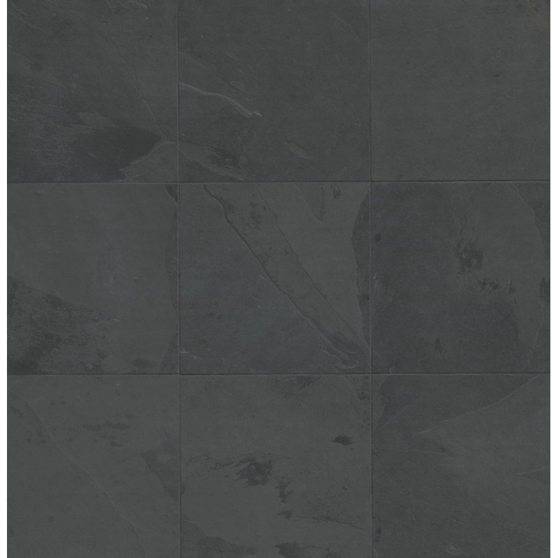 Camden 16 in. x 16 in. Gauged Slate Floor and Wall Tile, Charcoal
