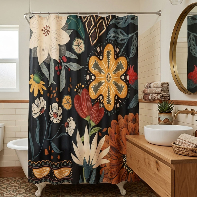 Rideau de douche Boho Floral