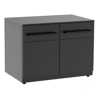 Module de cuisine d'extérieur bas 90 avec plateau en acier résistant à la chaleur, tablette de rangement et pieds réglables Cozze Elements