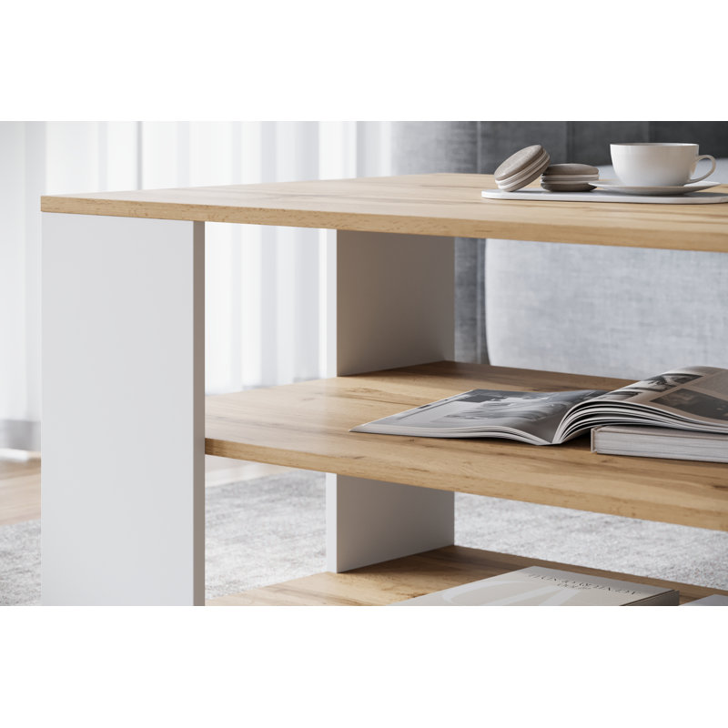 Coffee Table with Storage, Brown/Bronze