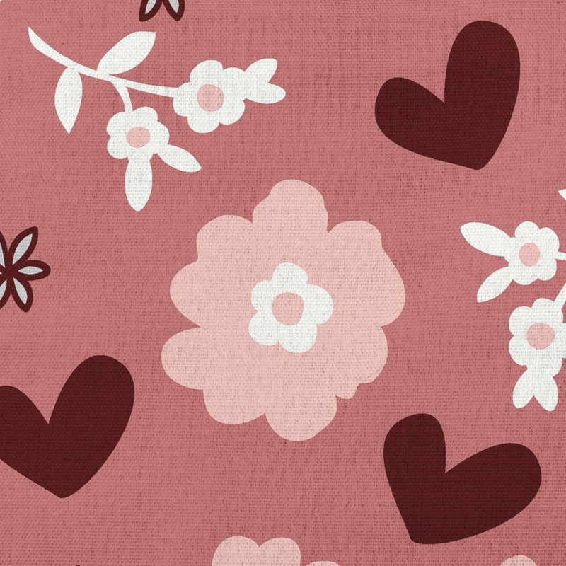 Housse et insert pour coussin décoratif décoratif Flowery Love Valentines, Rose