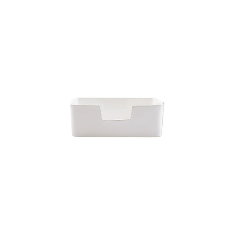 Lastra Italian Stoneware Flat Napkin Holder, 3.25" H x 8.25" W x 5.25" D