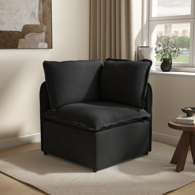 Modular One-Arm Accent Chair With Lightweight Iron Frame & Slipcover