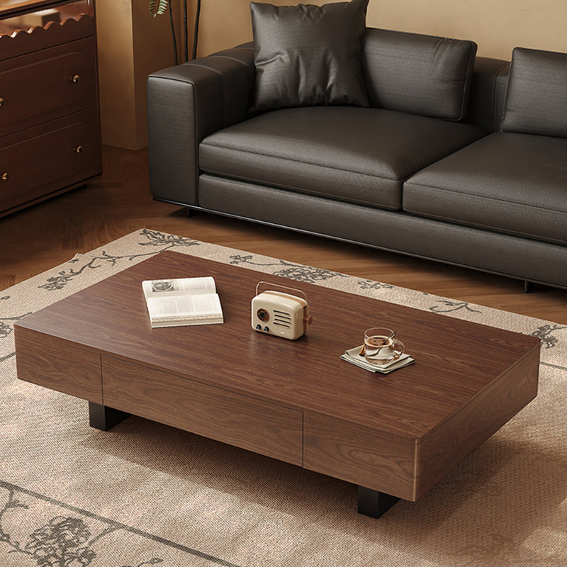 Simple rectangular coffee table., 13.8" H x 51.2" L x 27.6" W, Dark Brown